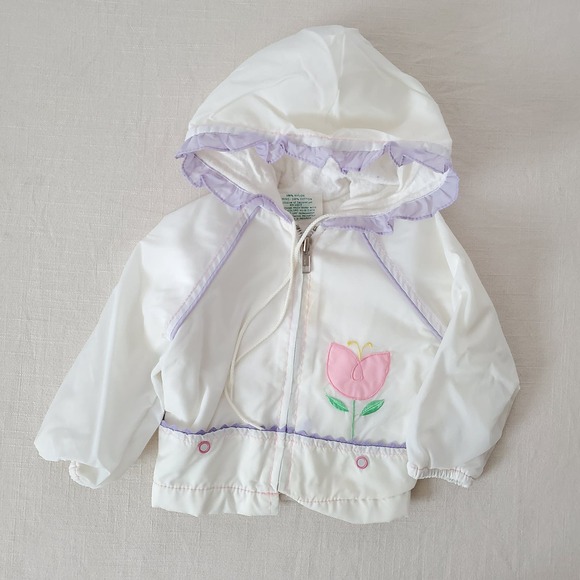Vintage Flower Hooded Jacket 6-9 months - Picture 1 of 9